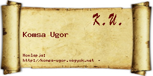 Komsa Ugor névjegykártya